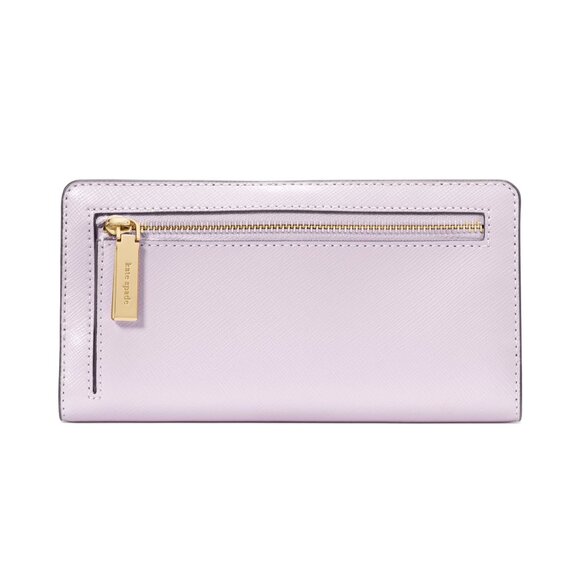 New Kate Spade Madison Large Slim Bifold Saffiano Leather Wallet Pastel Lavender - Picture 2 of 2